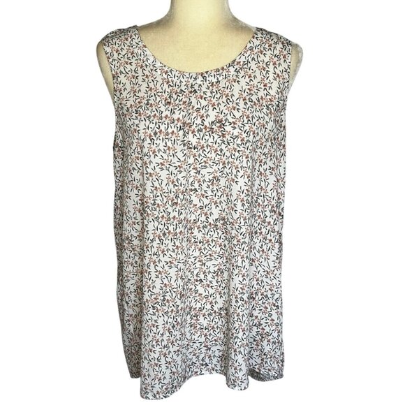 Anthropologie Pleione Top Medium Floral Oversized Sleeveless Career Blouse - Picture 1 of 9